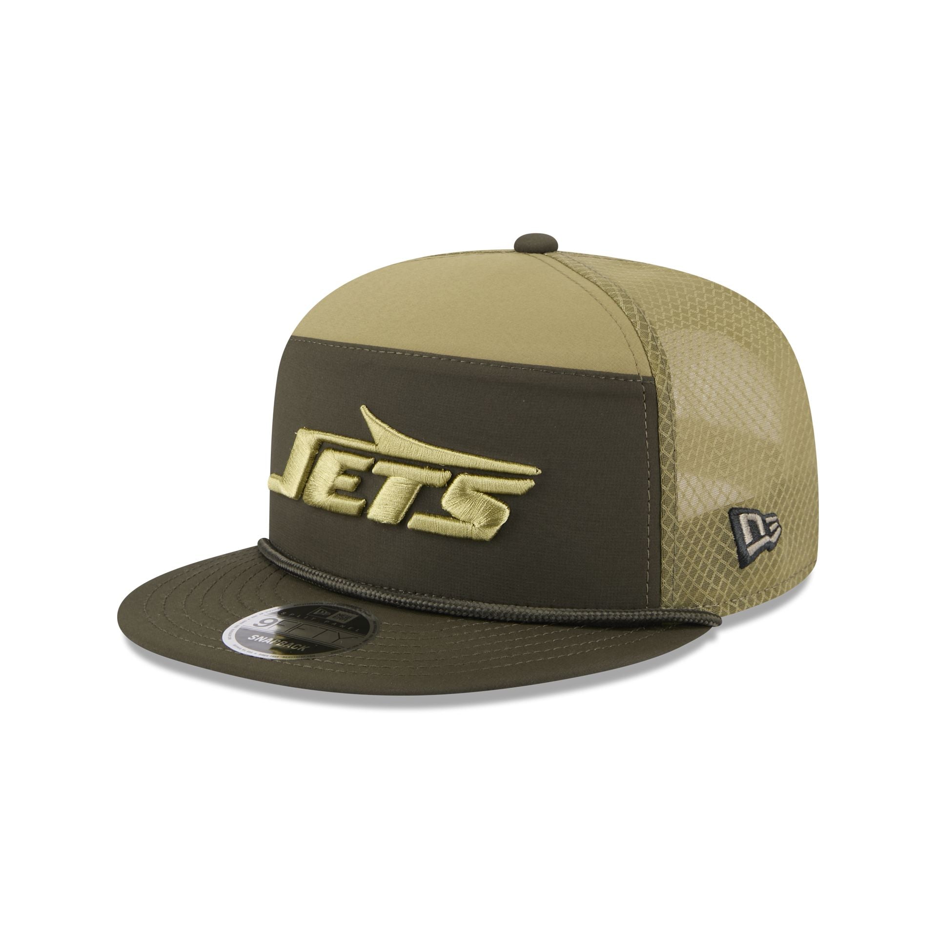 New York Jets 2025 Salute to Service Split Panel 9FIFTY Trucker Hat
