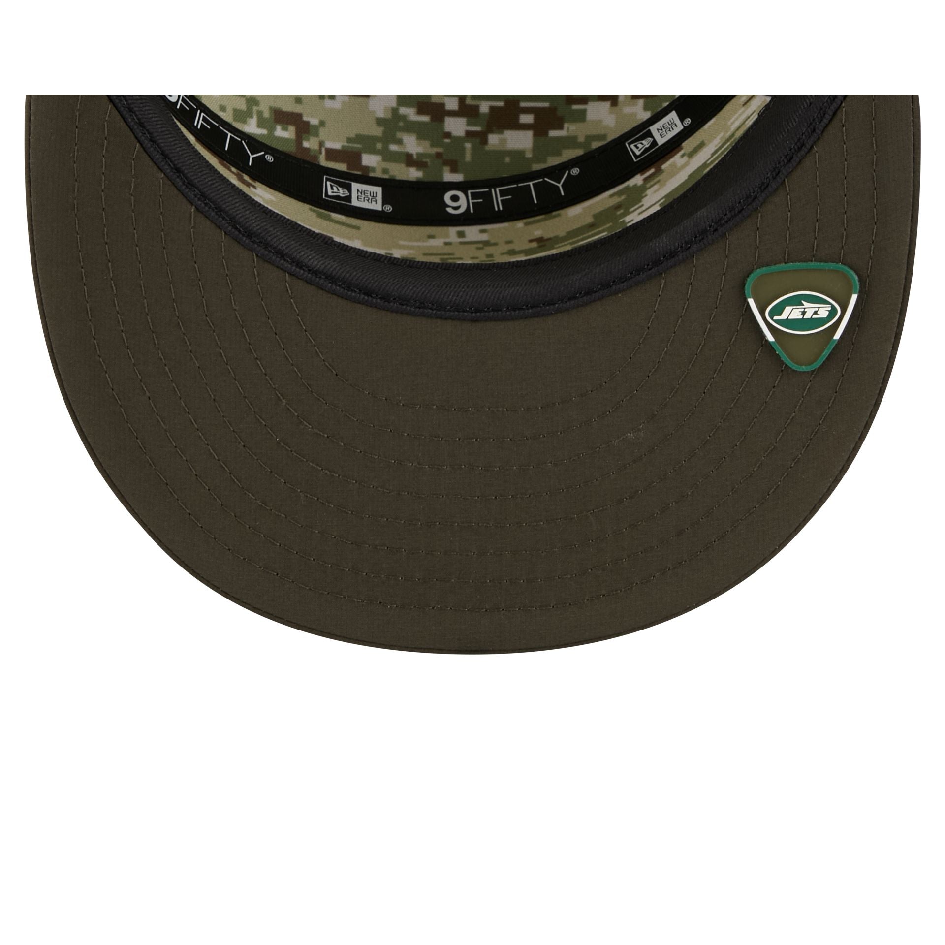 New York Jets 2025 Salute to Service Split Panel 9FIFTY Trucker Hat
