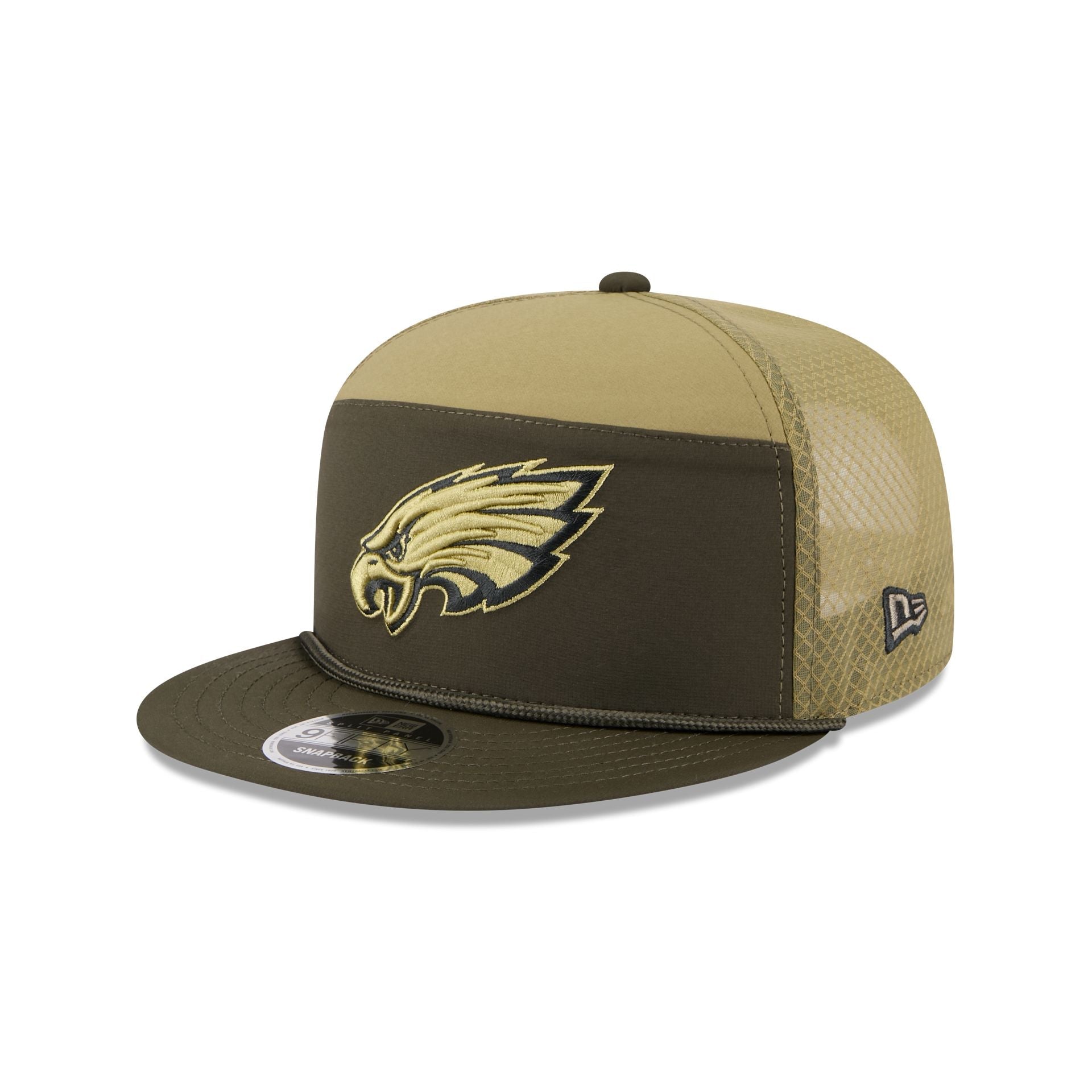 Philadelphia Eagles 2025 Salute to Service Split Panel 9FIFTY Trucker Hat