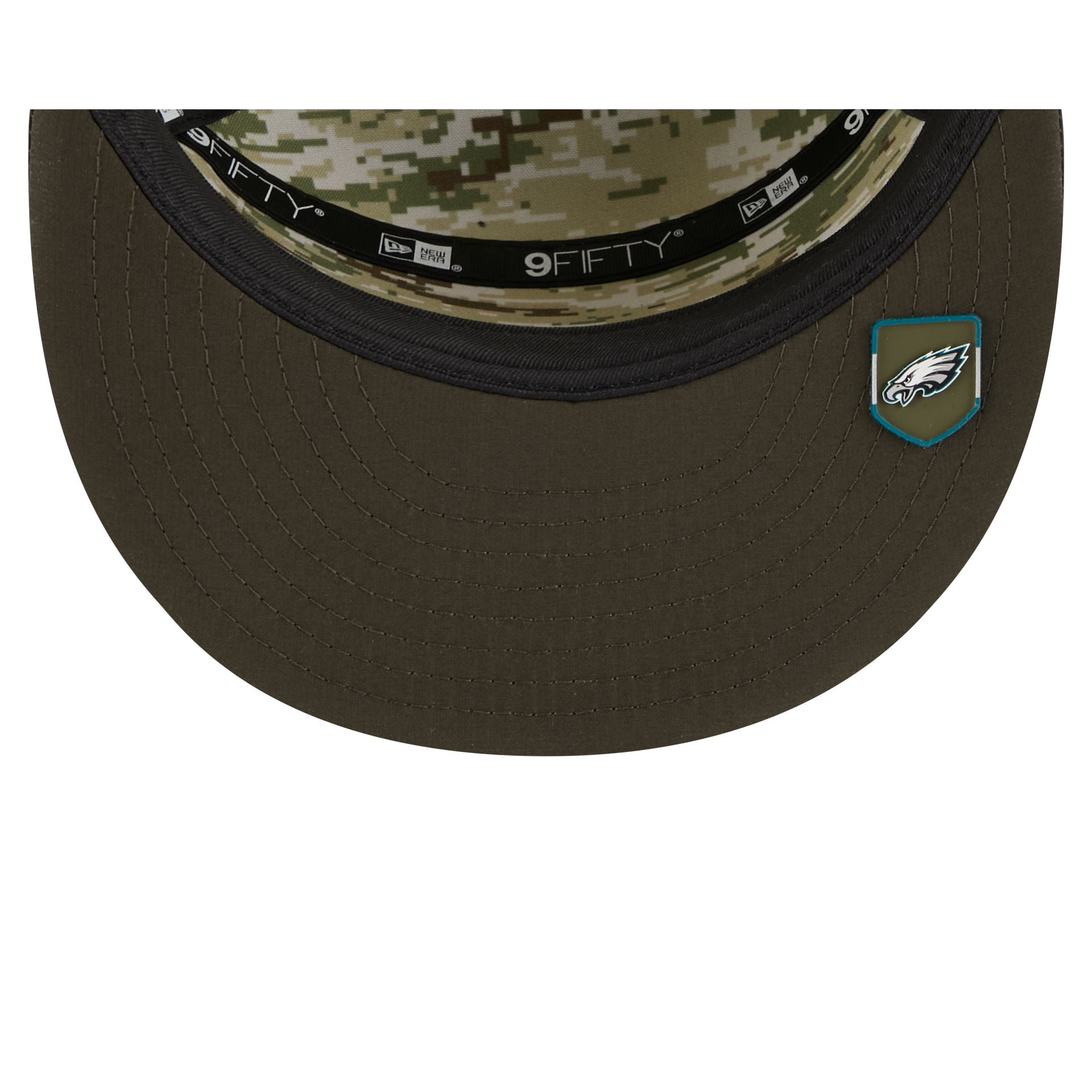 Philadelphia Eagles 2025 Salute to Service Split Panel 9FIFTY Trucker Hat