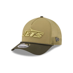 New York Jets 2025 Salute to Service 9FORTY M-Crown A-Frame Trucker Hat