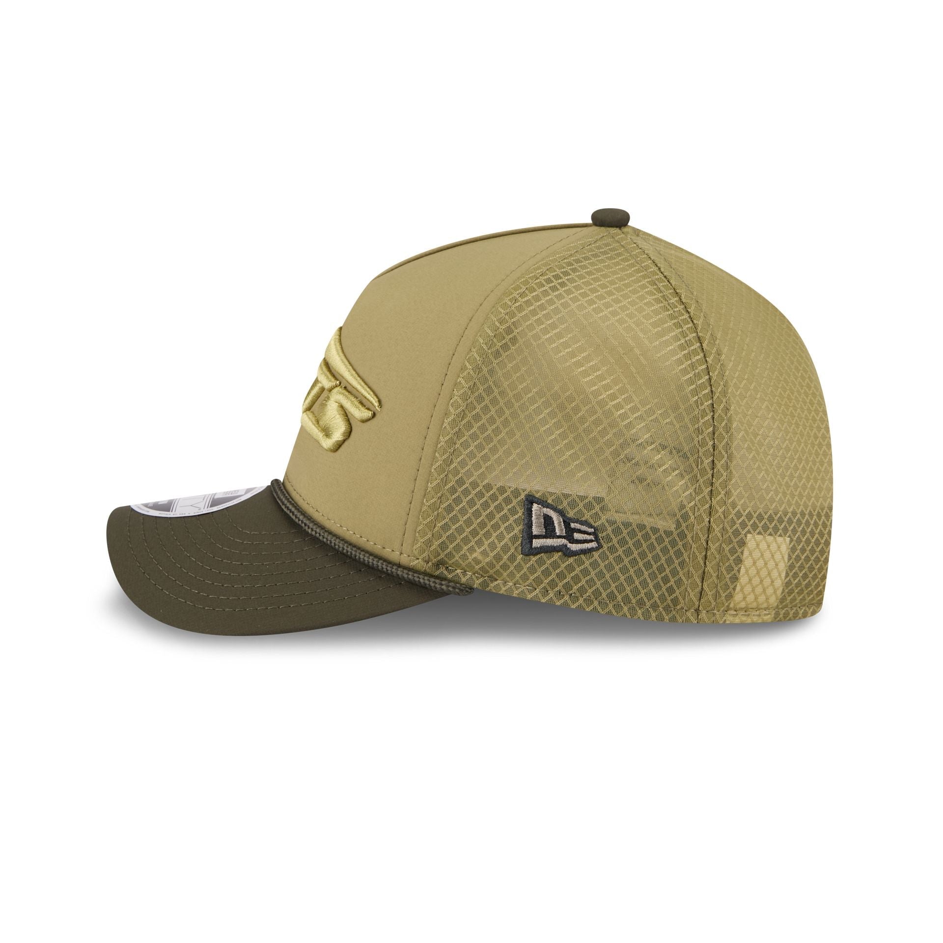 New York Jets 2025 Salute to Service 9FORTY M-Crown A-Frame Trucker Hat