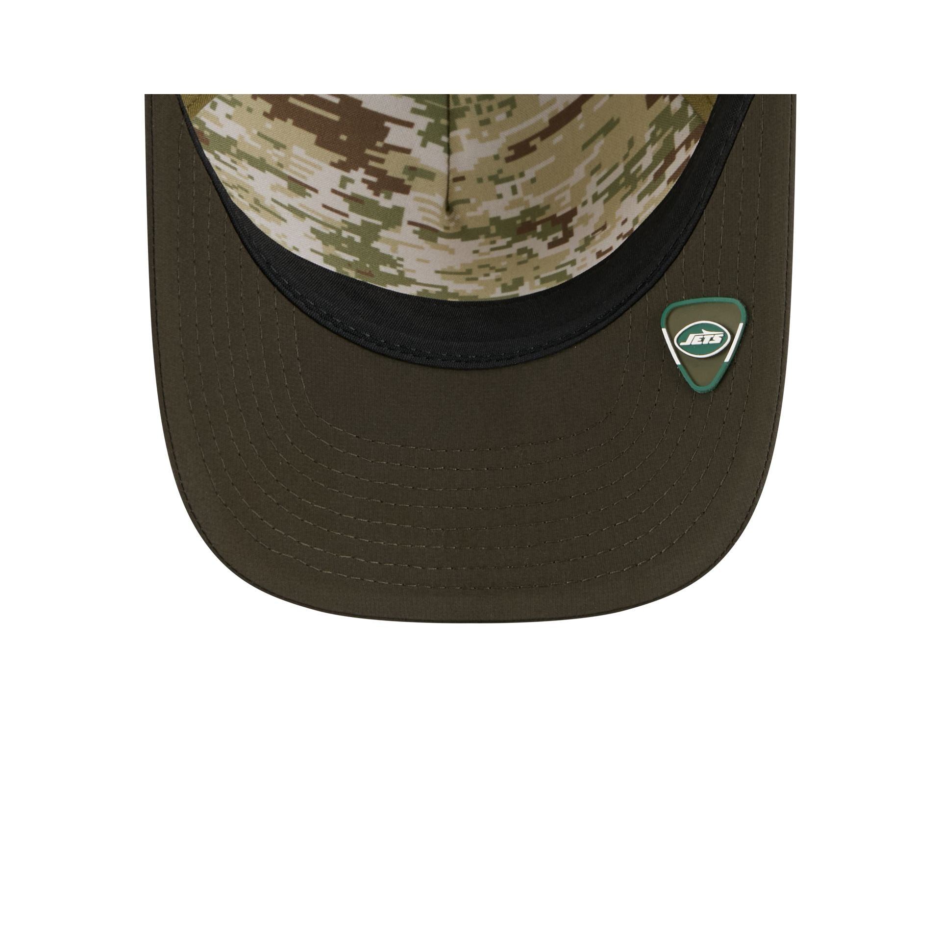 New York Jets 2025 Salute to Service 9FORTY M-Crown A-Frame Trucker Hat