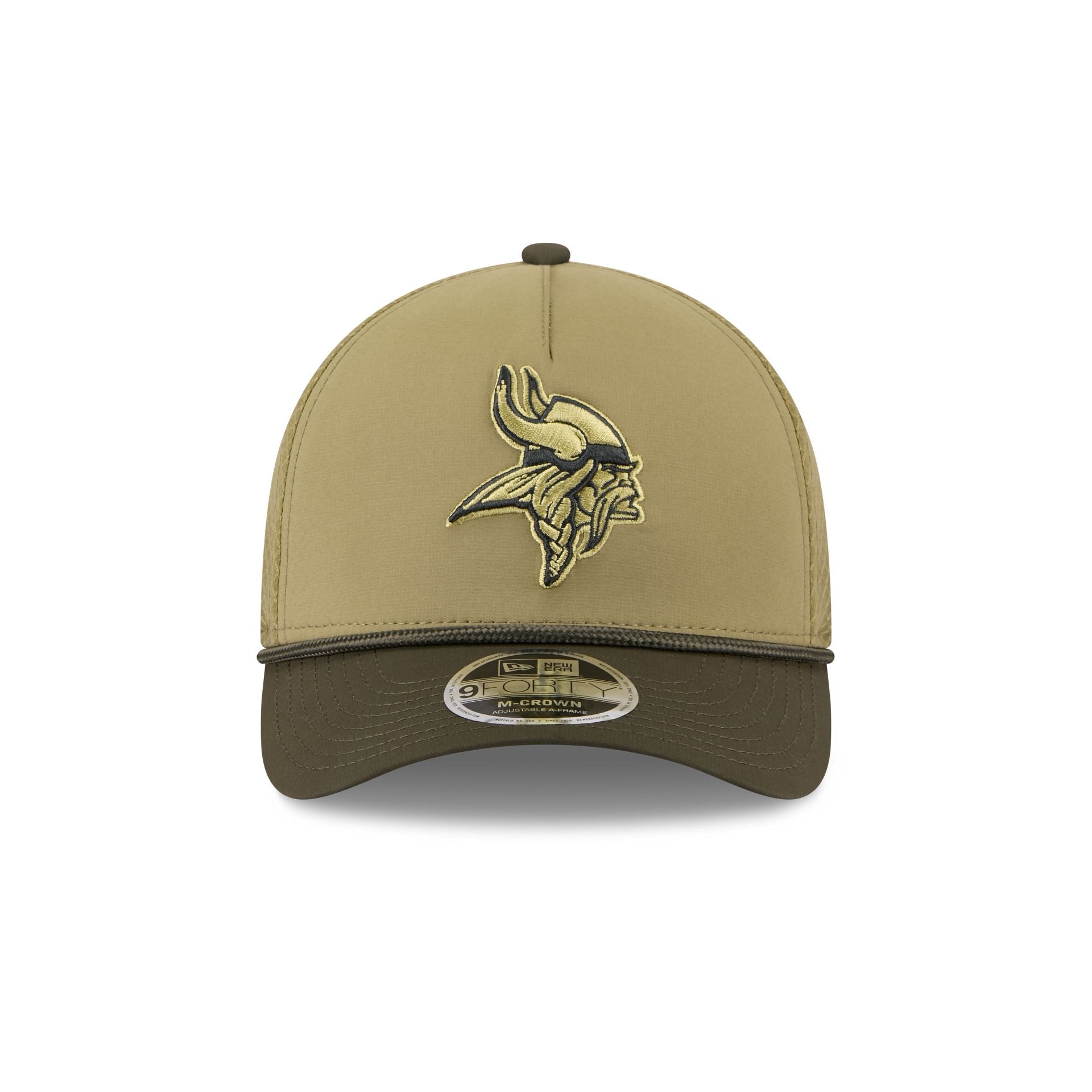 Minnesota Vikings 2025 Salute to Service 9FORTY M-Crown A-Frame Trucker Hat