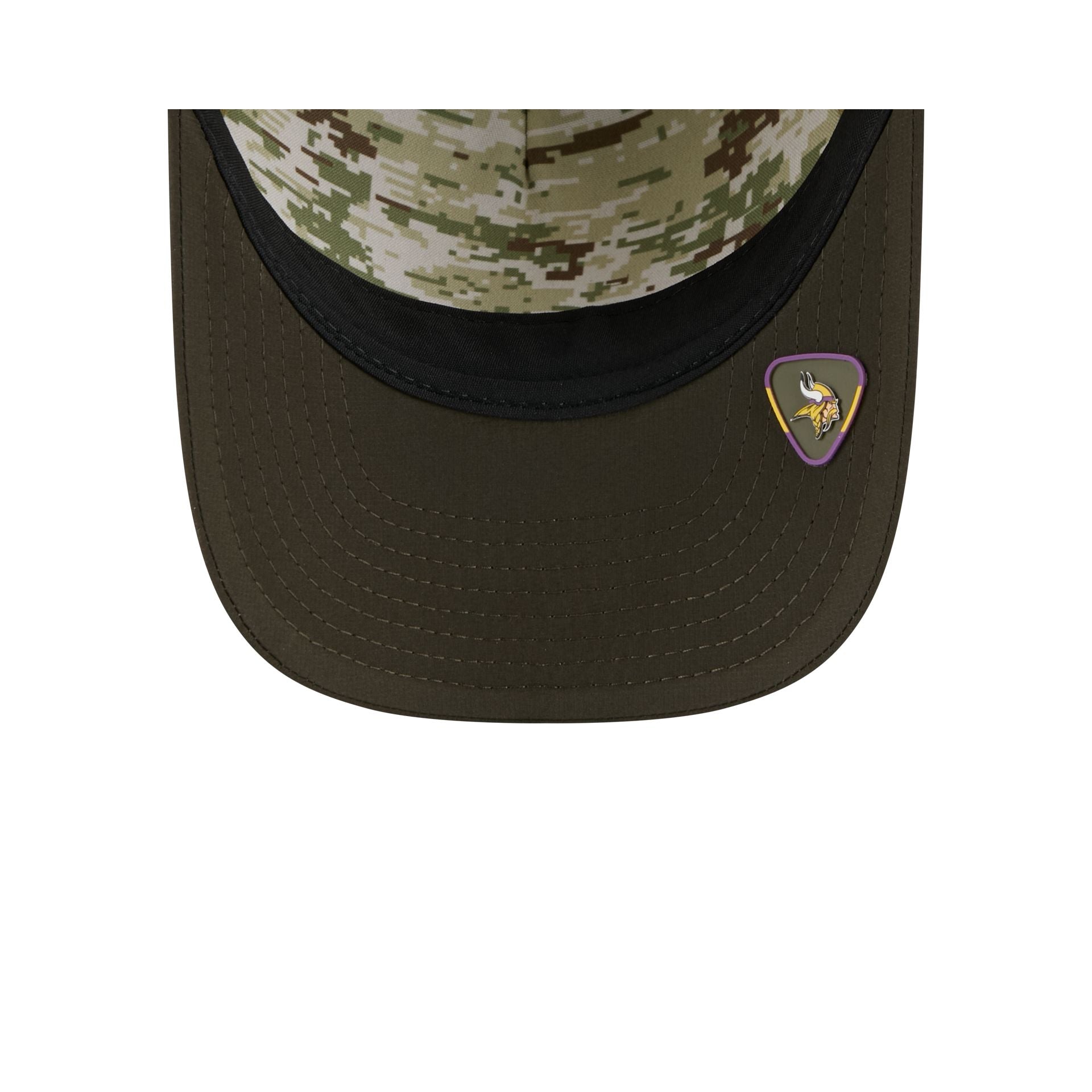 Minnesota Vikings 2025 Salute to Service 9FORTY M-Crown A-Frame Trucker Hat