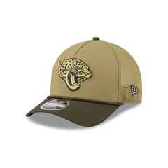 Jacksonville Jaguars 2025 Salute to Service 9FORTY M-Crown A-Frame Trucker Hat
