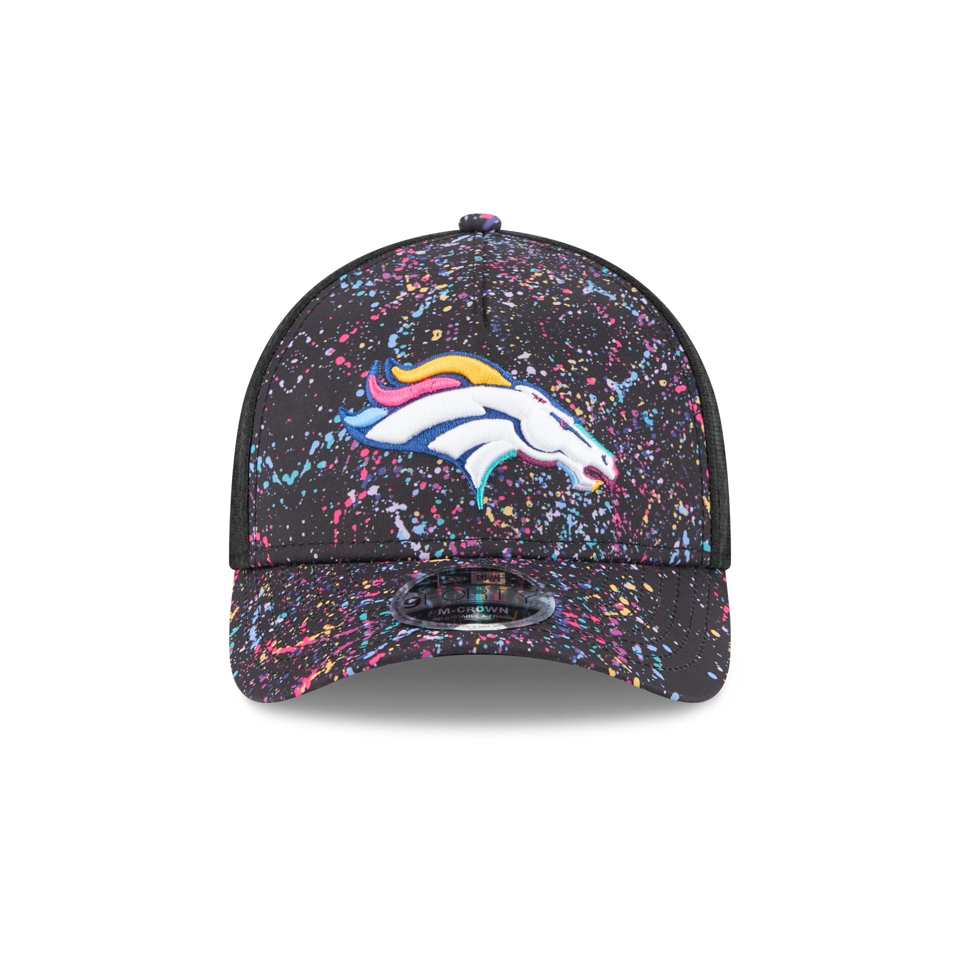 Denver Broncos 2025 Crucial Catch 9FORTY M-Crown A-Frame Trucker Hat