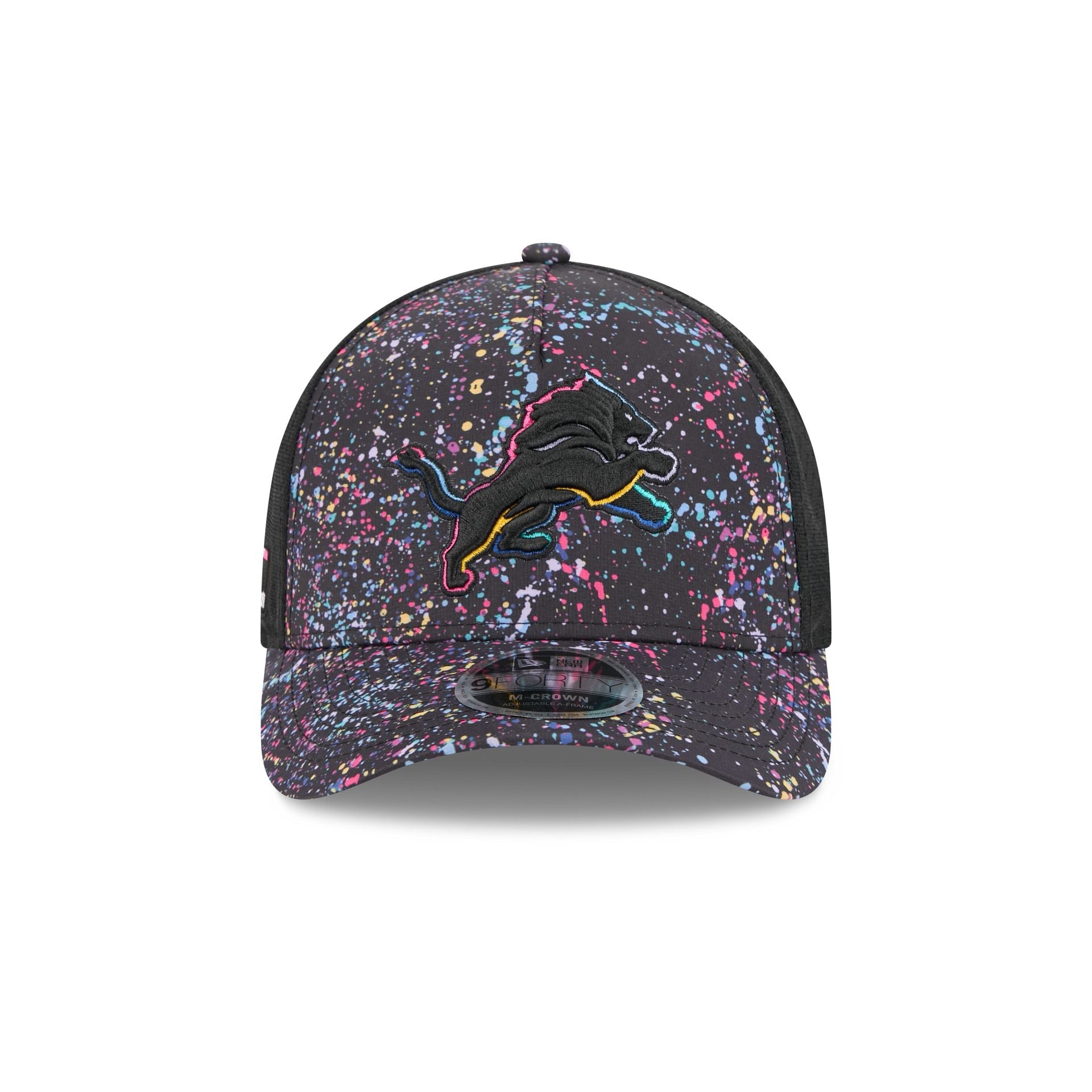 Detroit Lions 2025 Crucial Catch 9FORTY M-Crown A-Frame Trucker Hat