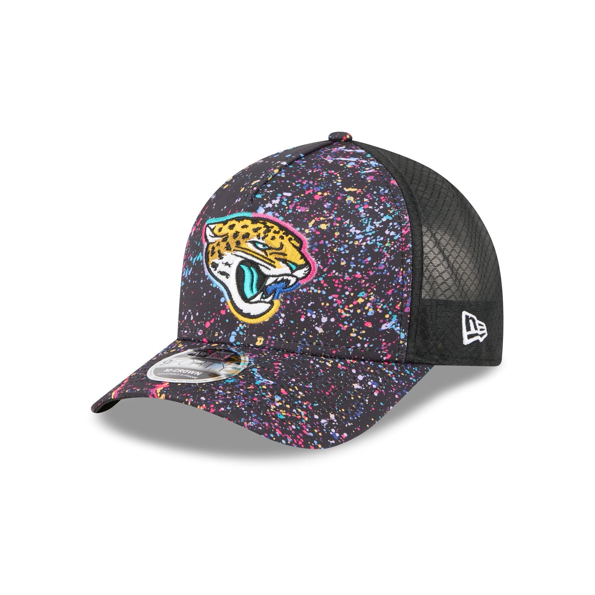 Jacksonville Jaguars 2025 Crucial Catch 9FORTY M-Crown A-Frame Trucker Hat