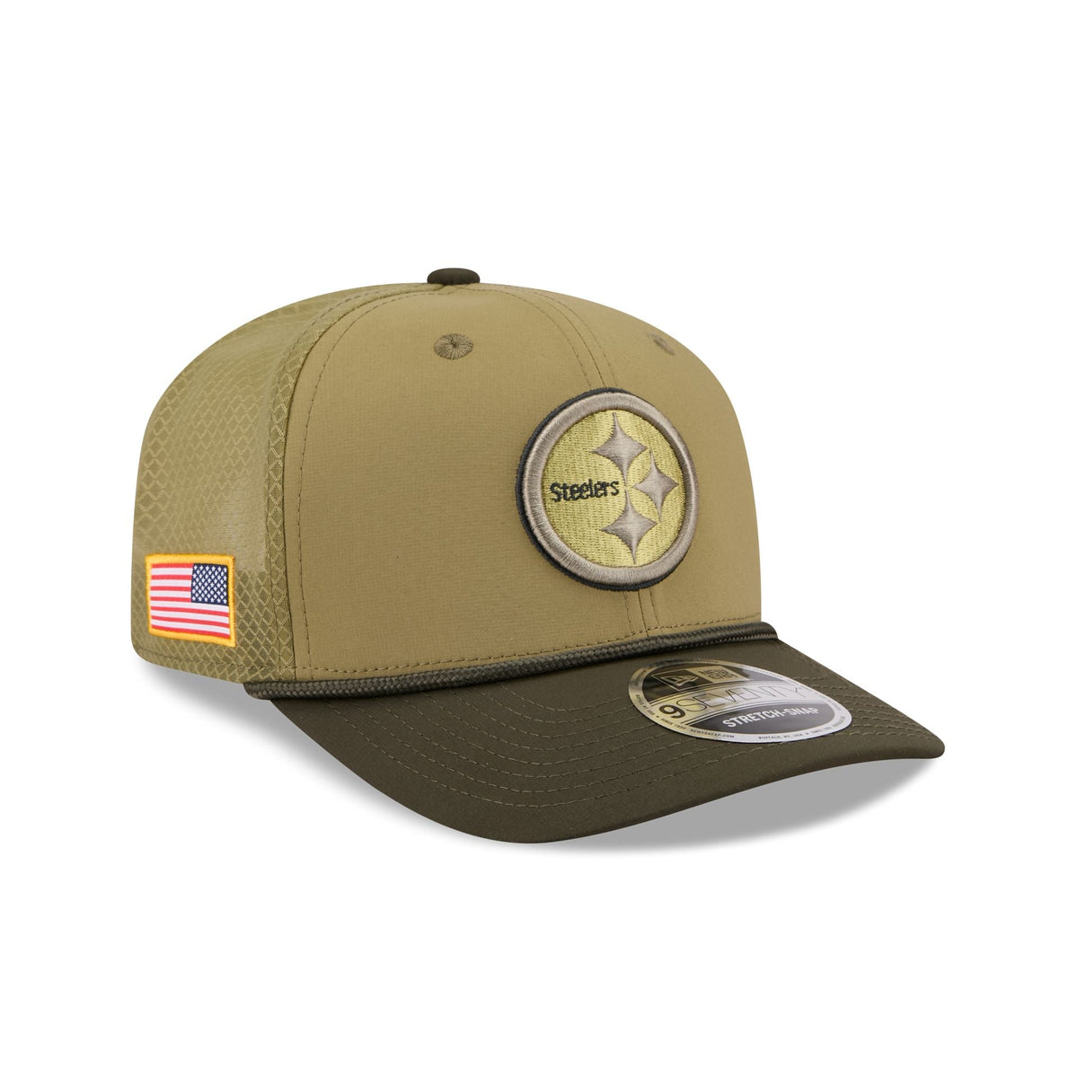 Pittsburgh Steelers 2025 Salute to Service 9SEVENTY Trucker Hat