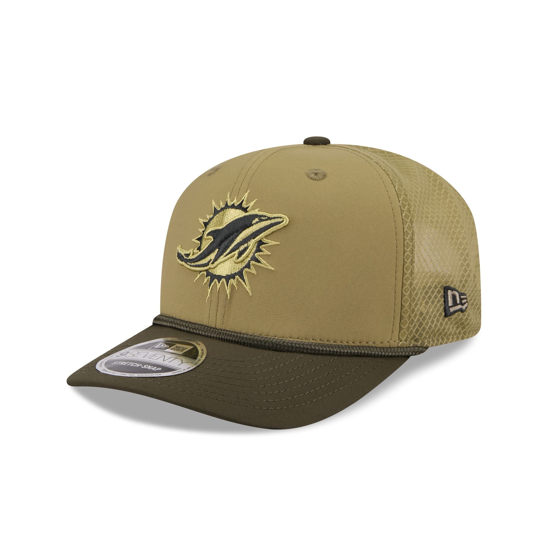 Miami Dolphins 2025 Salute to Service 9SEVENTY Trucker Hat