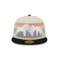 Denver Nuggets 2025 City Edition Chrome White Corduroy 59FIFTY Fitted Hat