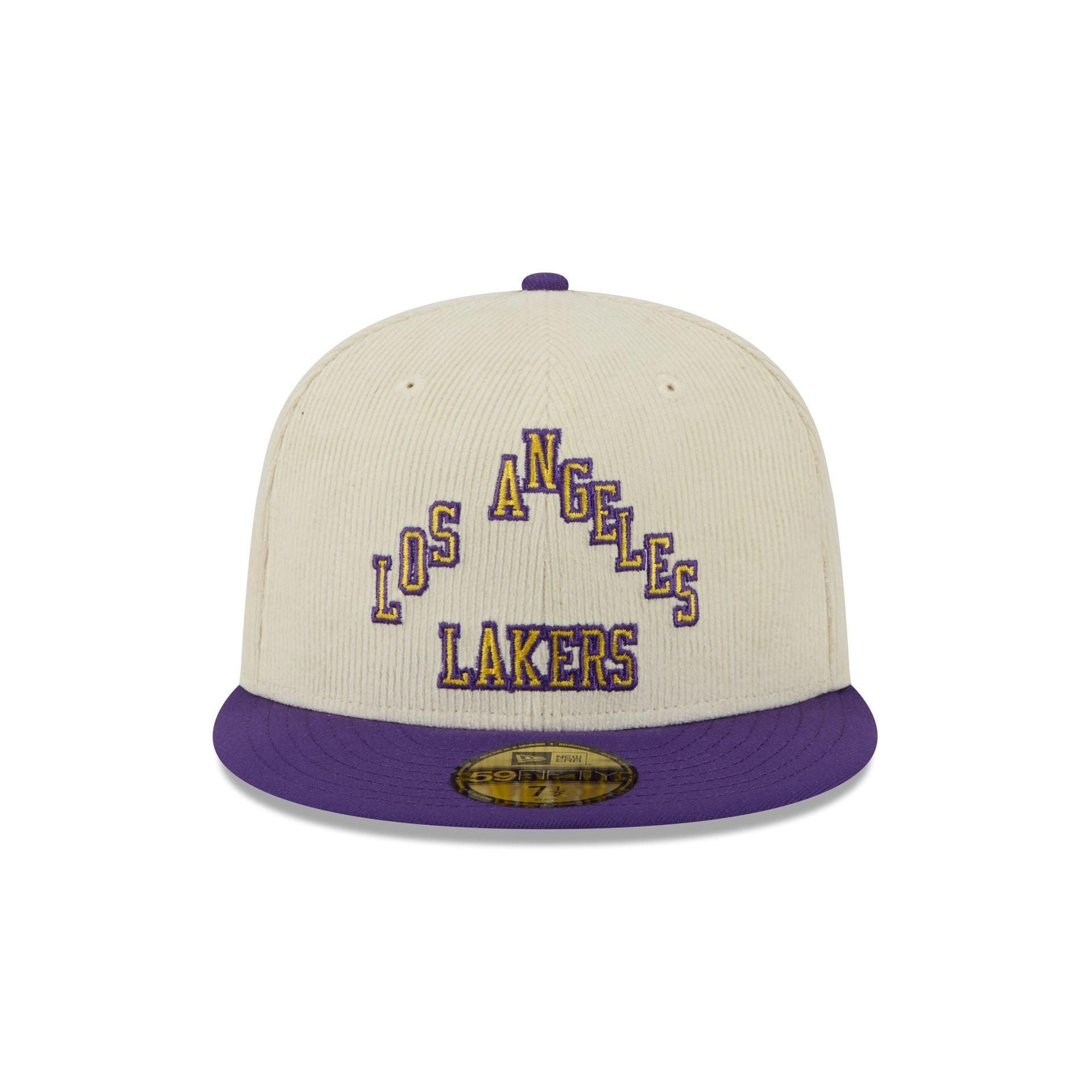 Los Angeles Lakers 2025 City Edition Chrome White Corduroy 59FIFTY Fitted Hat