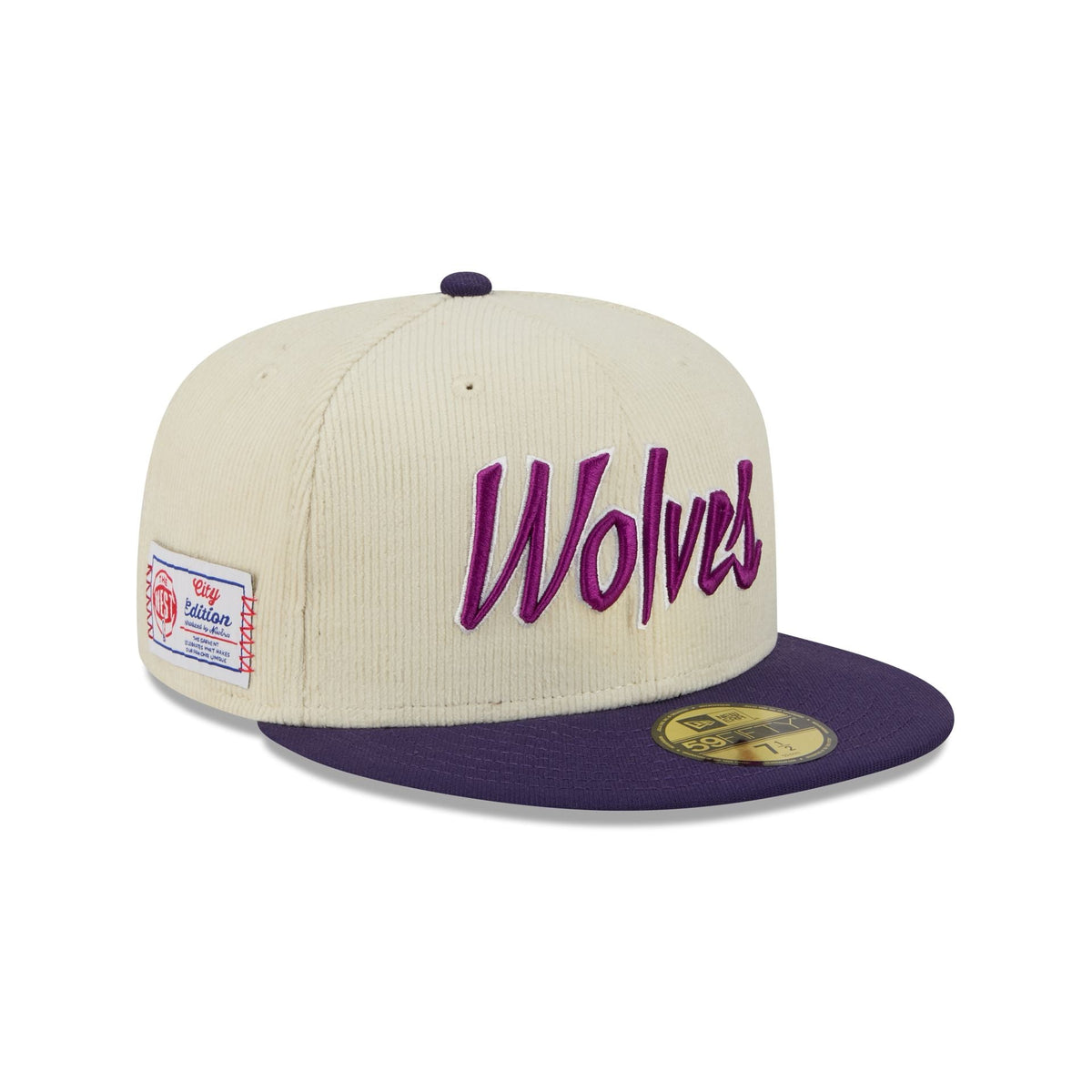 Minnesota Timberwolves 2025 City Edition Chrome White Corduroy 59FIFTY Fitted Hat