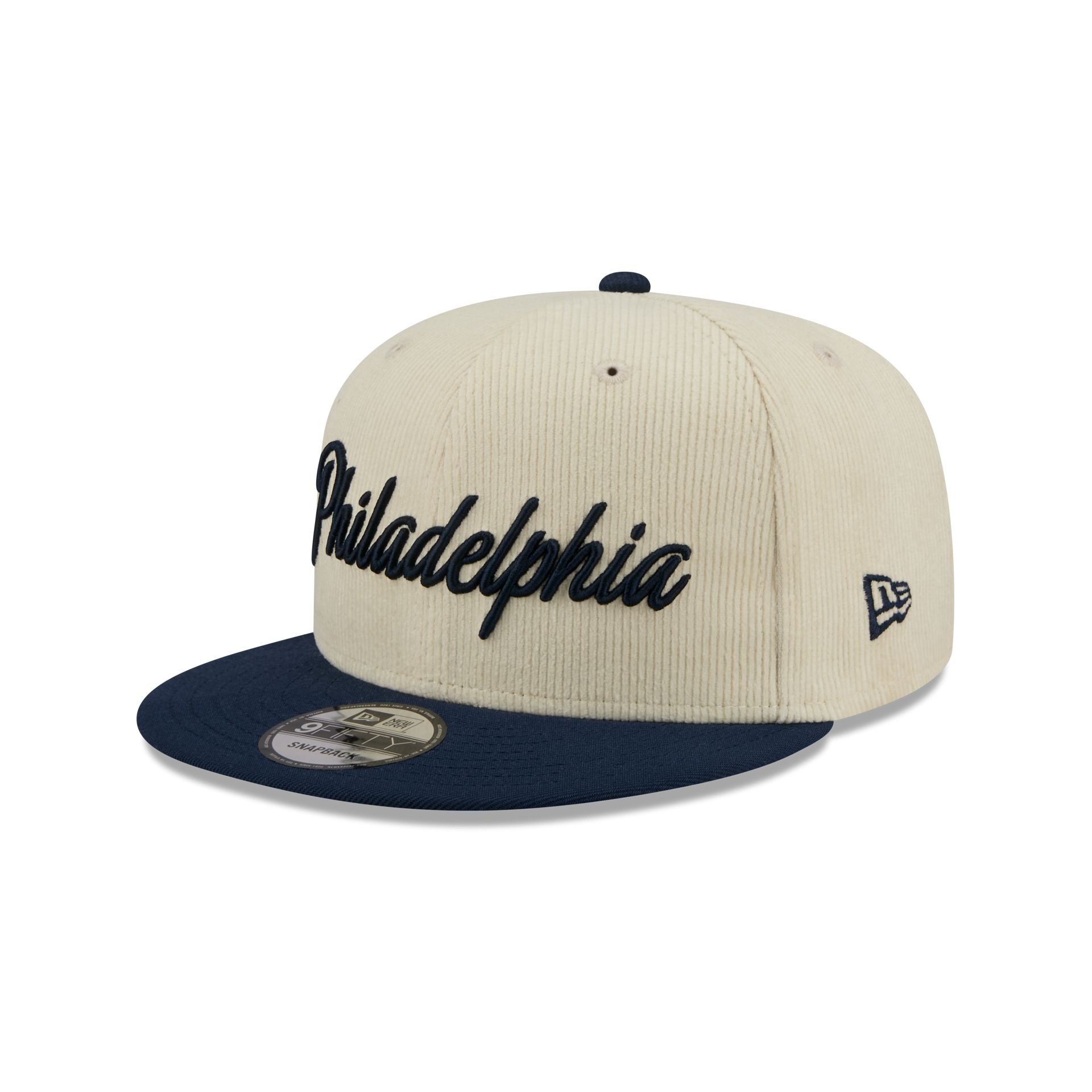 Philadelphia 76ers 2025 City Edition Chrome White Corduroy 9FIFTY Snapback Hat