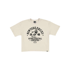 New York Knicks Throwback Prep Stone Women's Cropped T-Shirt