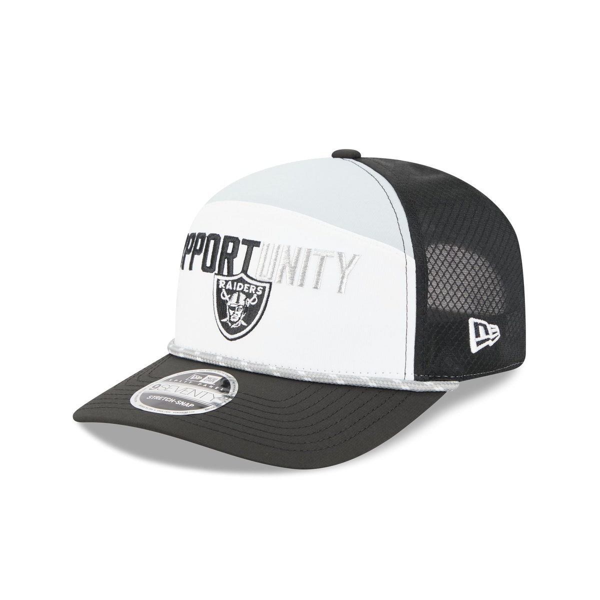 Las Vegas Raiders 2025 Inspire Change Split Panel 9SEVENTY Trucker Hat