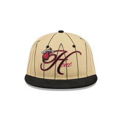 Miami Heat Pinstripe Script Retro Crown 9FIFTY Adjustable Hat