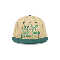 Milwaukee Bucks Pinstripe Script Retro Crown 9FIFTY Adjustable Hat