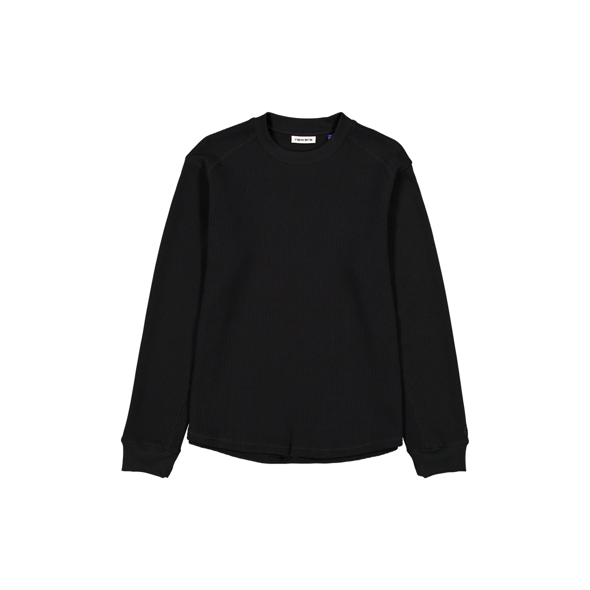 New Era Branded Black Long-Sleeve Waffle T-Shirt