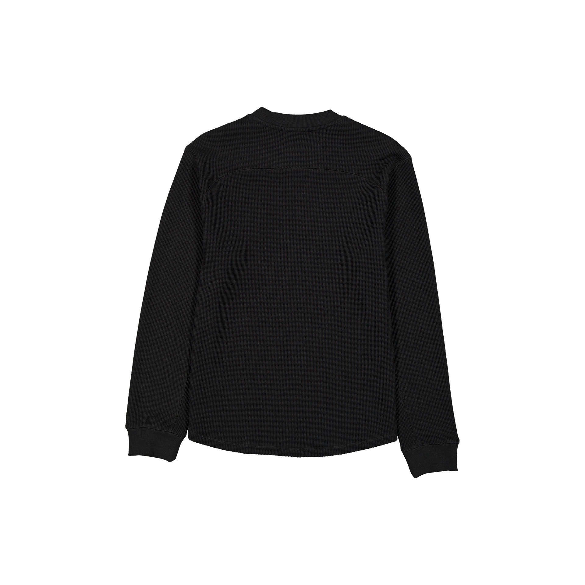 New Era Branded Black Long-Sleeve Waffle T-Shirt