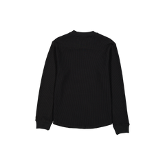 New Era Branded Black Long-Sleeve Waffle T-Shirt