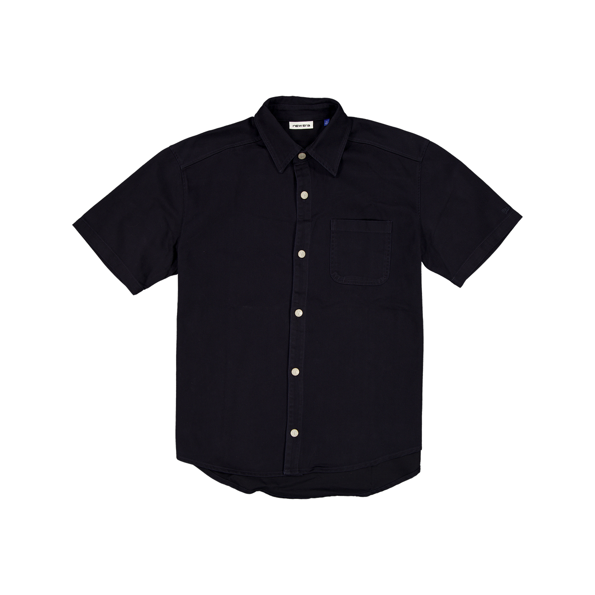 New Era Branded Brushed Cotton Navy Button Up Shirt
