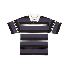New Era Branded Yarn Dyed Black Rugby Shirt