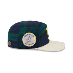 Milwaukee Brewers Plaid Letterman 19TWENTY Adjustable Hat