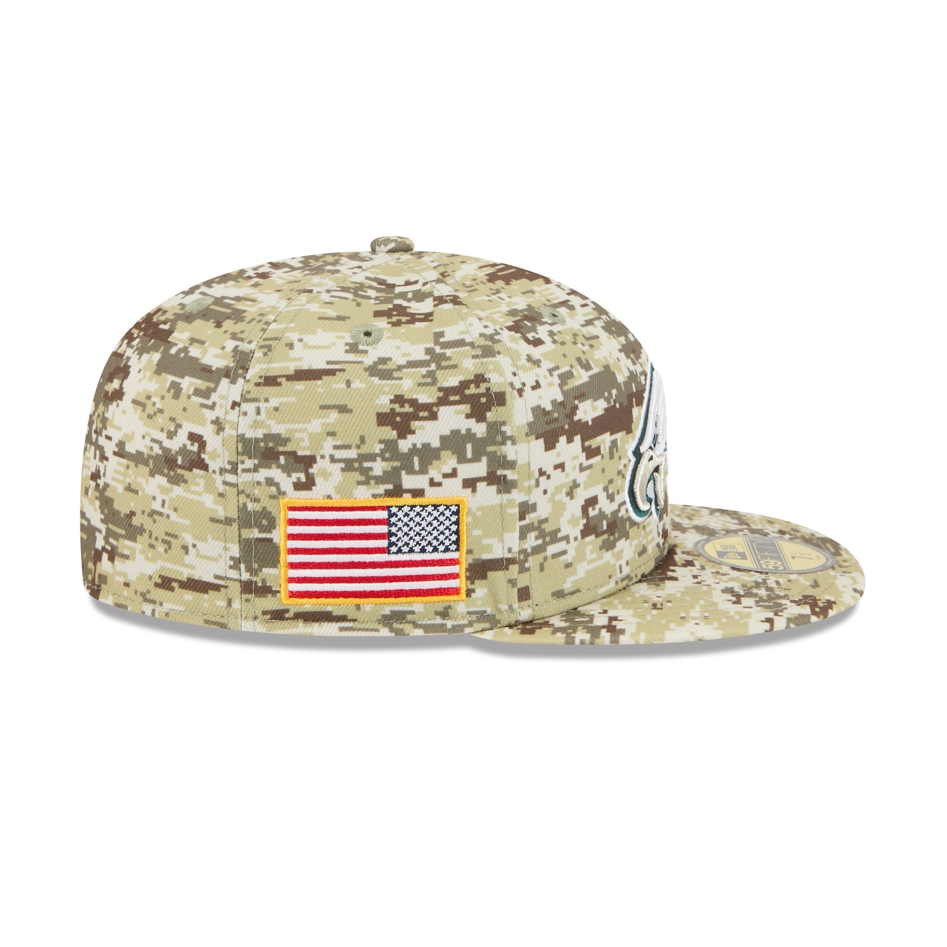 Philadelphia Eagles 2025 Salute to Service Fan Gear 59FIFTY Fitted Hat