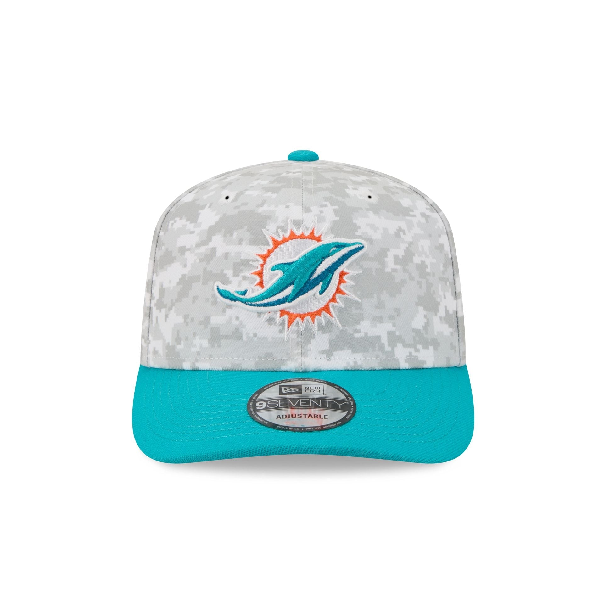 Miami Dolphins 2025 Salute to Service Fan Gear 9SEVENTY Stretch-Snap Hat