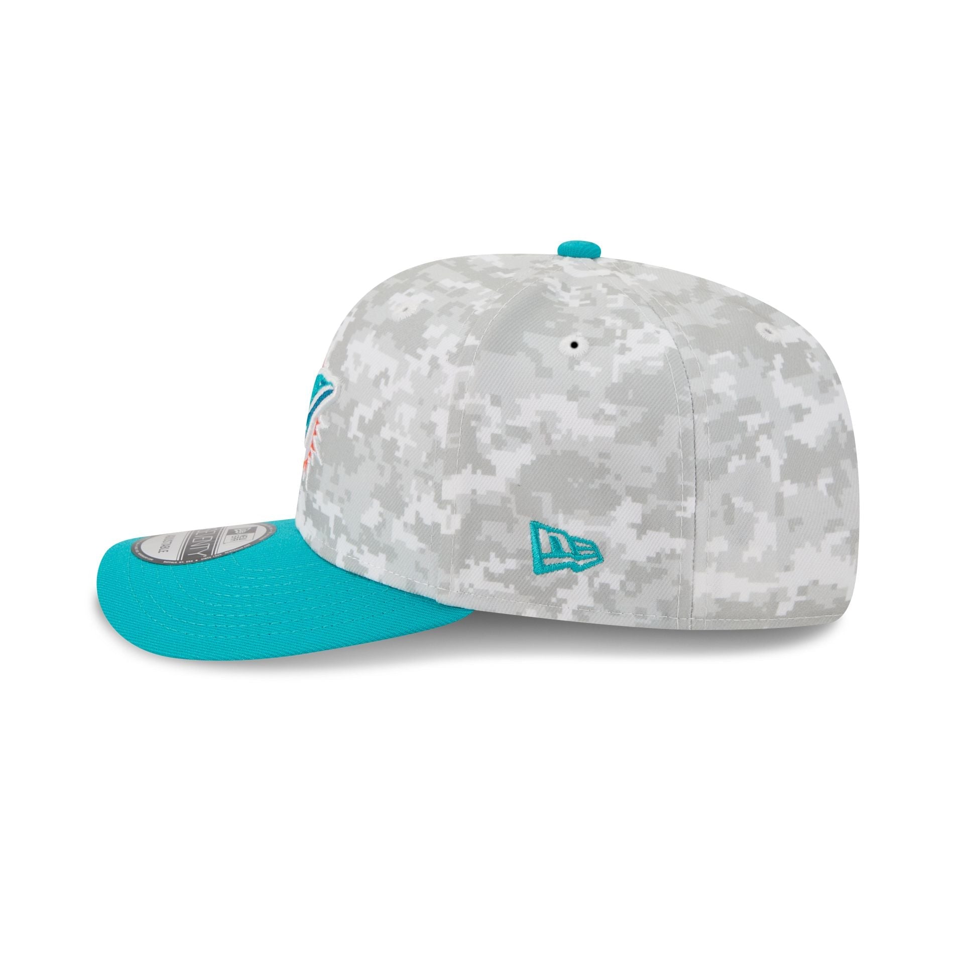 Miami Dolphins 2025 Salute to Service Fan Gear 9SEVENTY Stretch-Snap Hat