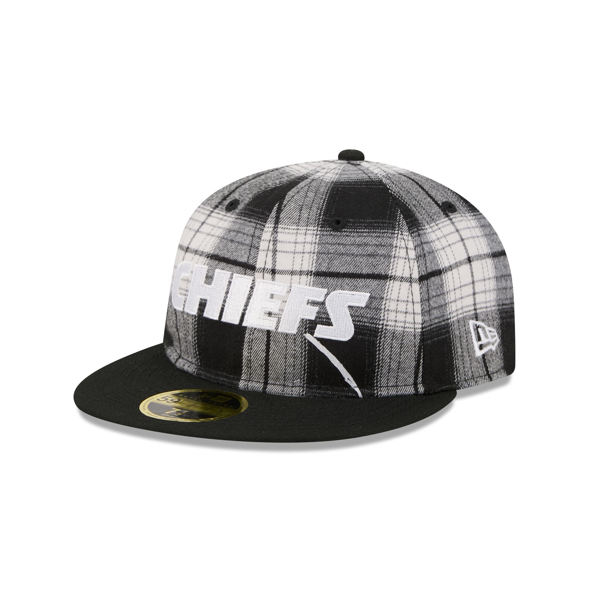 Kansas City Chiefs Grunge Plaid Retro Crown 59FIFTY Fitted Hat
