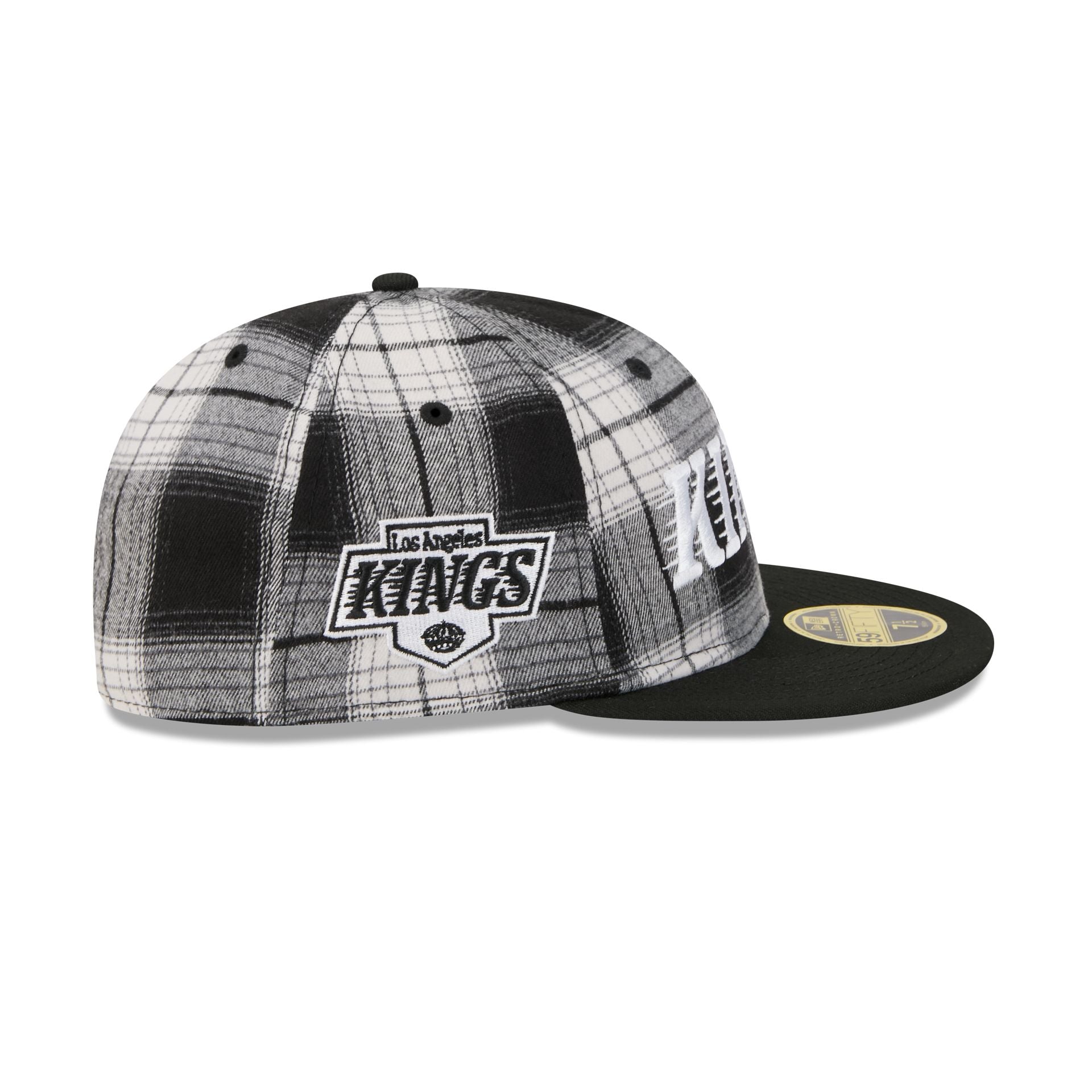 Los Angeles Kings Grunge Plaid Retro Crown 59FIFTY Fitted Hat