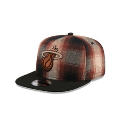 Miami Heat Grunge Plaid 9FIFTY A-Frame Adjustable Hat