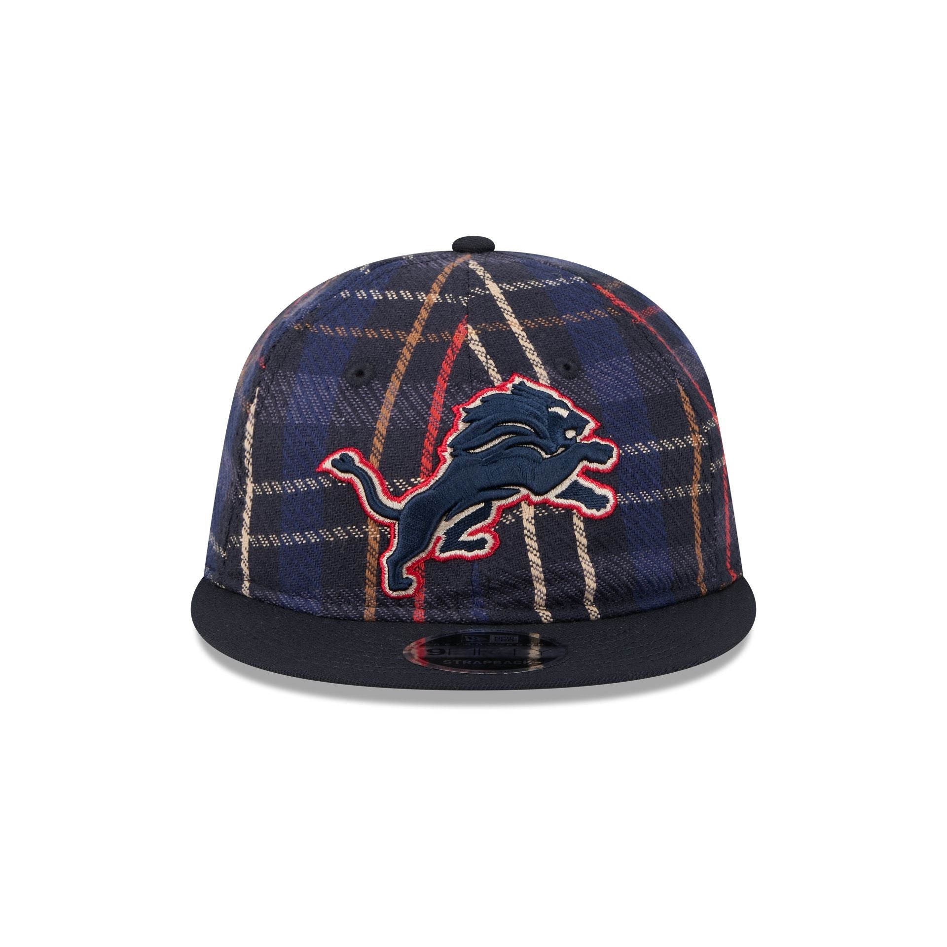 Detroit Lions Grunge Plaid Retro Crown 9FIFTY Adjustable Hat
