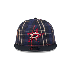 Dallas Stars Grunge Plaid Retro Crown 9FIFTY Adjustable Hat