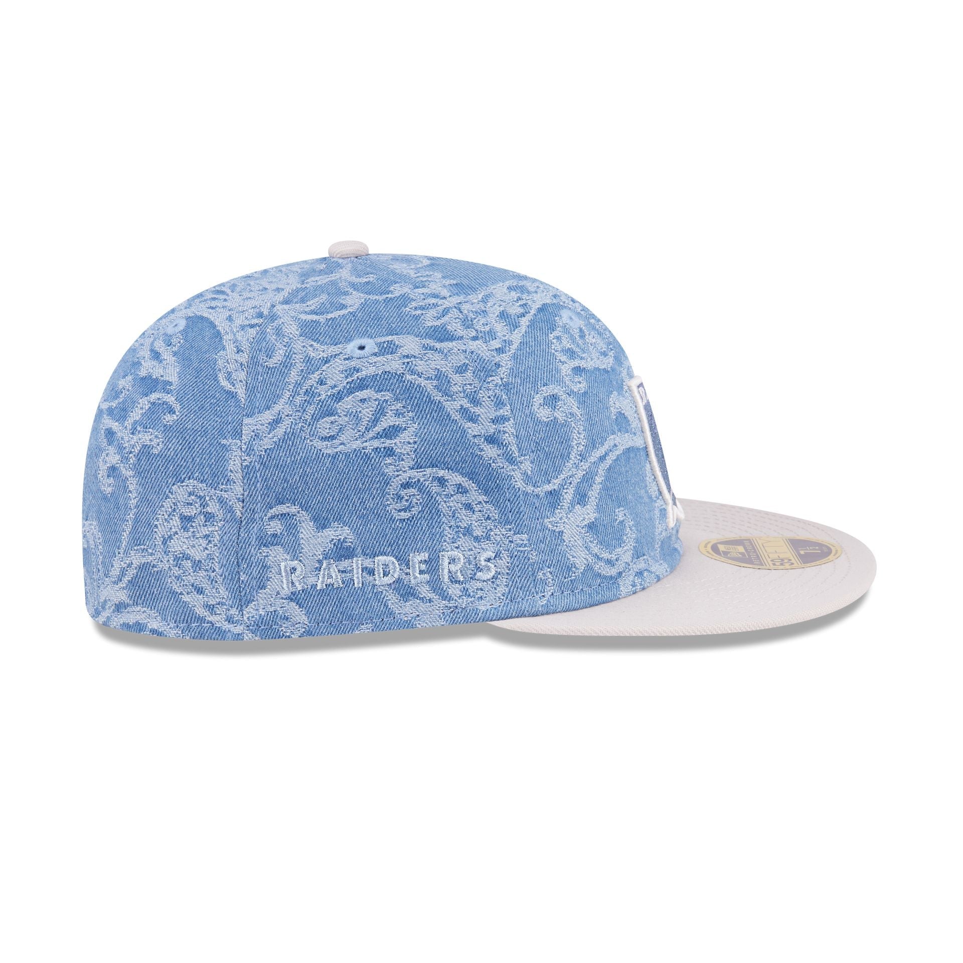 Just Caps Jacquard Denim Las Vegas Raiders Retro Crown 59FIFTY Fitted Hat