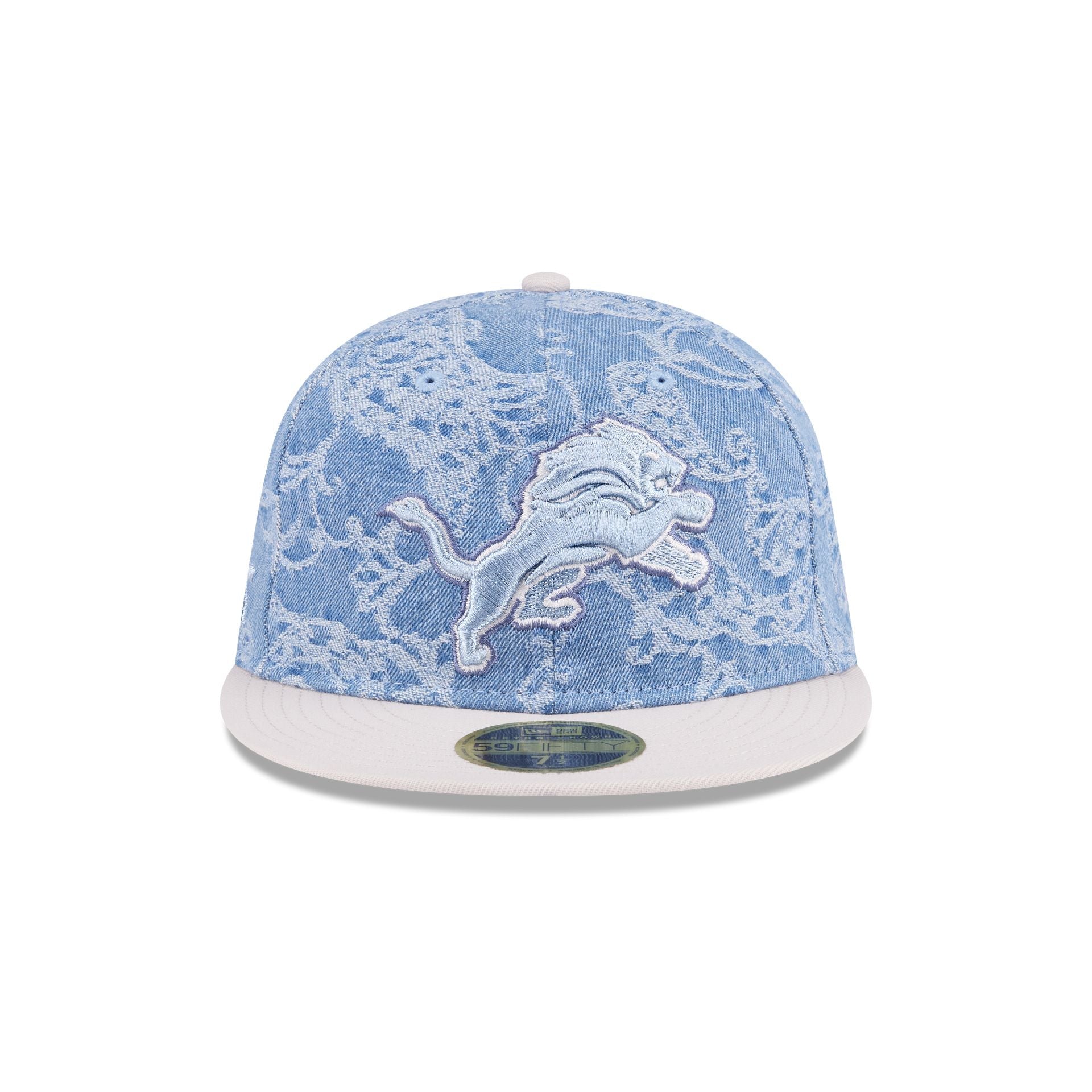 Just Caps Jacquard Denim Detroit Lions Retro Crown 59FIFTY Fitted Hat