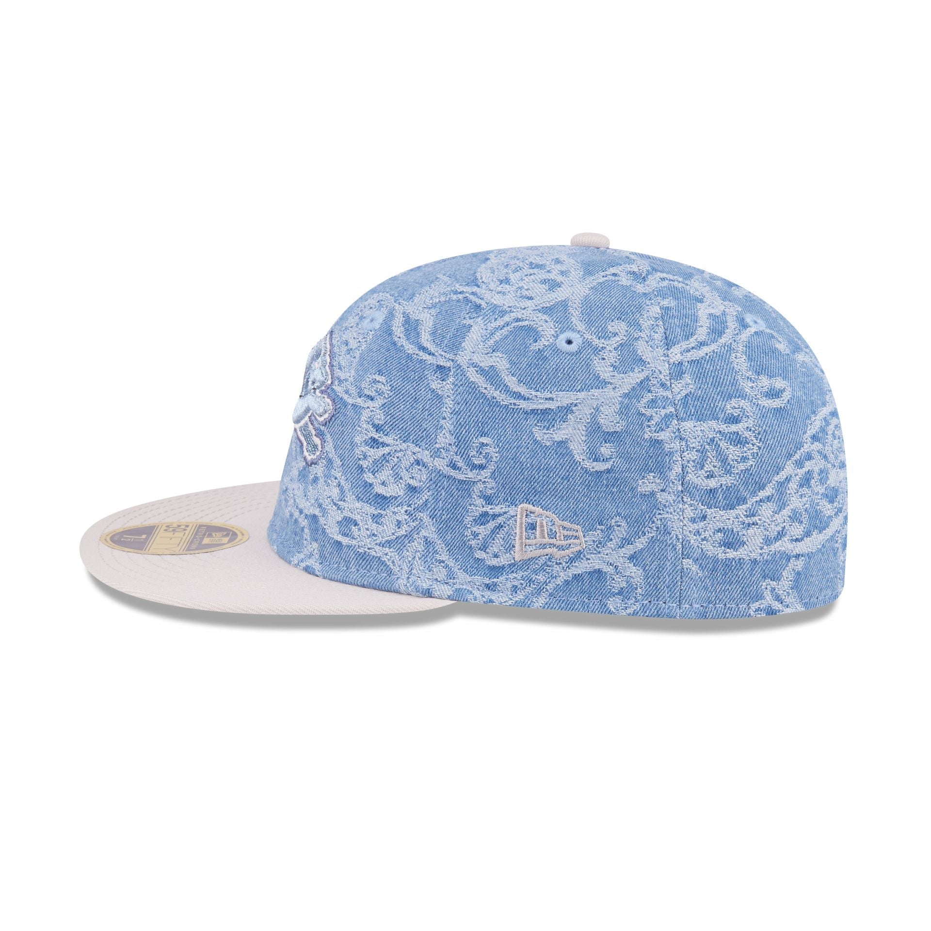 Just Caps Jacquard Denim Detroit Lions Retro Crown 59FIFTY Fitted Hat