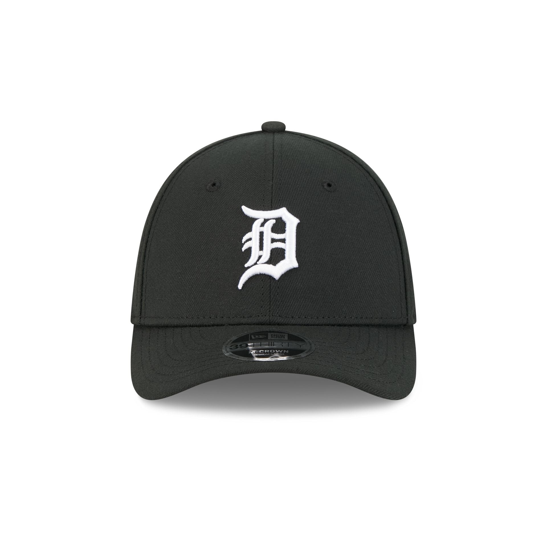 Detroit Tigers Black and White 39THIRTY M-Crown Stretch Fit Hat