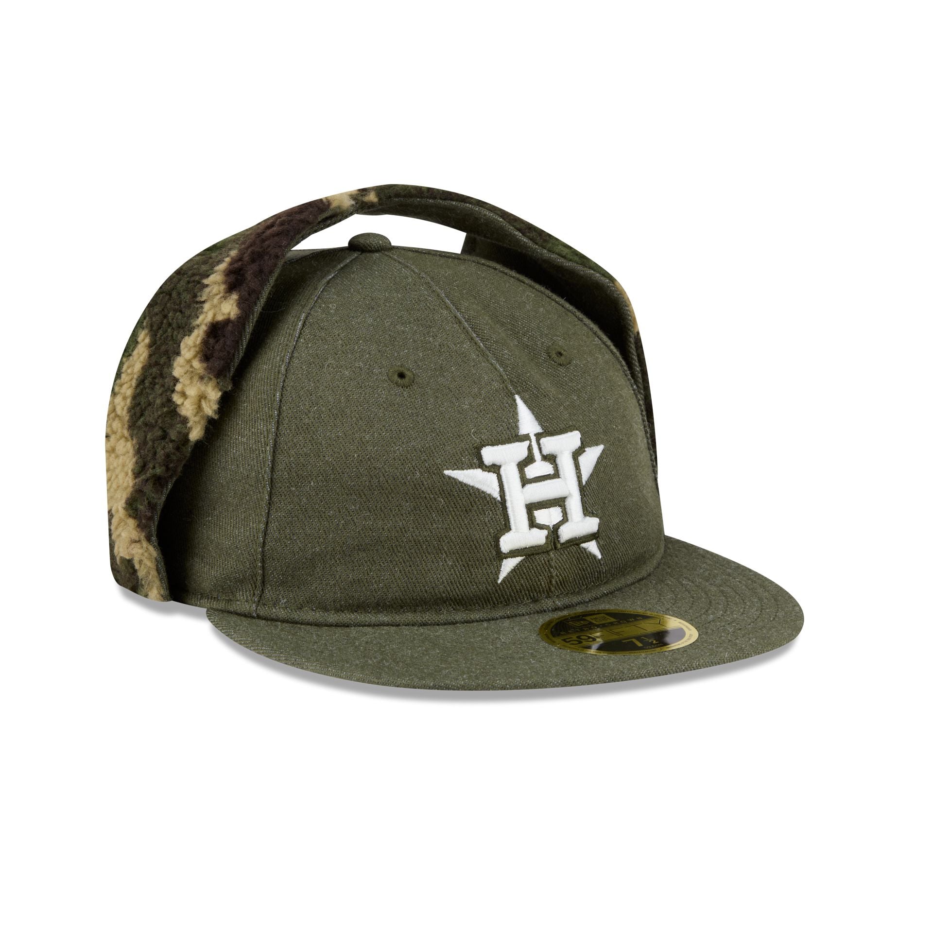 Houston Astros Three Looms Cotton Twill Camo Retro Crown Dog Ear 59FIFTY Fitted Hat