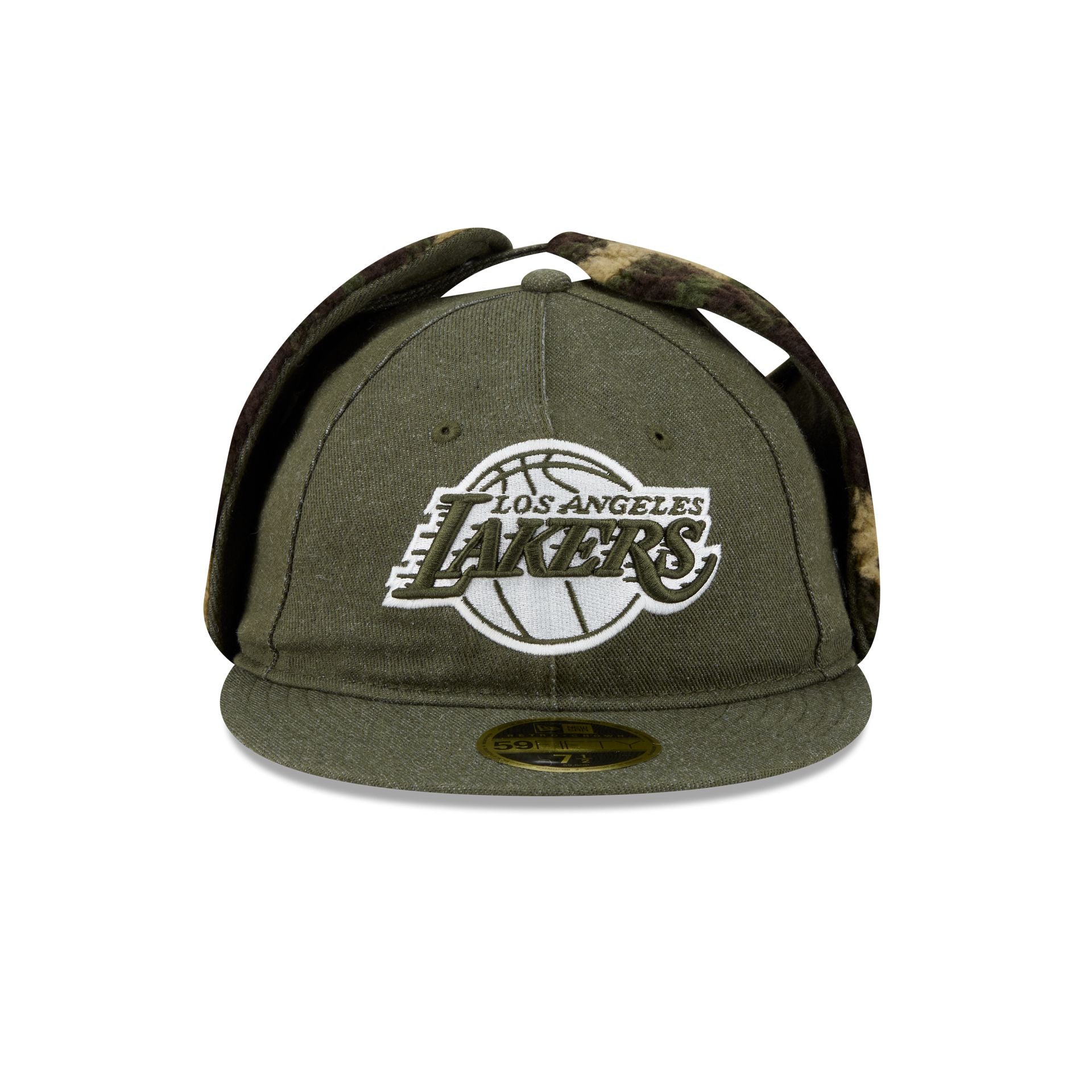 Los Angeles Lakers Three Looms Cotton Twill Camo Retro Crown Dog Ear 59FIFTY Fitted Hat