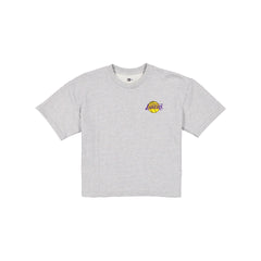 Los Angeles Lakers Glam Game Women's Cropped Heather Gray T-Shirt