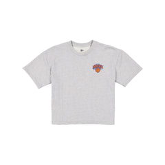 New York Knicks Glam Game Women's Cropped Heather Gray T-Shirt