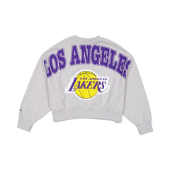Los Angeles Lakers Glam Game Women's Oversized Glittery Crewneck
