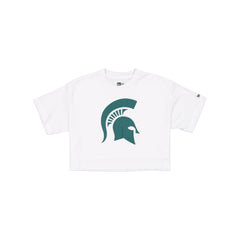 Michigan State Spartans Summer Women's White Cropped Jersey T-Shirt