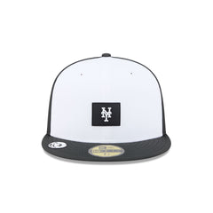 New York Mets 2026 Clubhouse Black & White 59FIFTY Fitted Hat