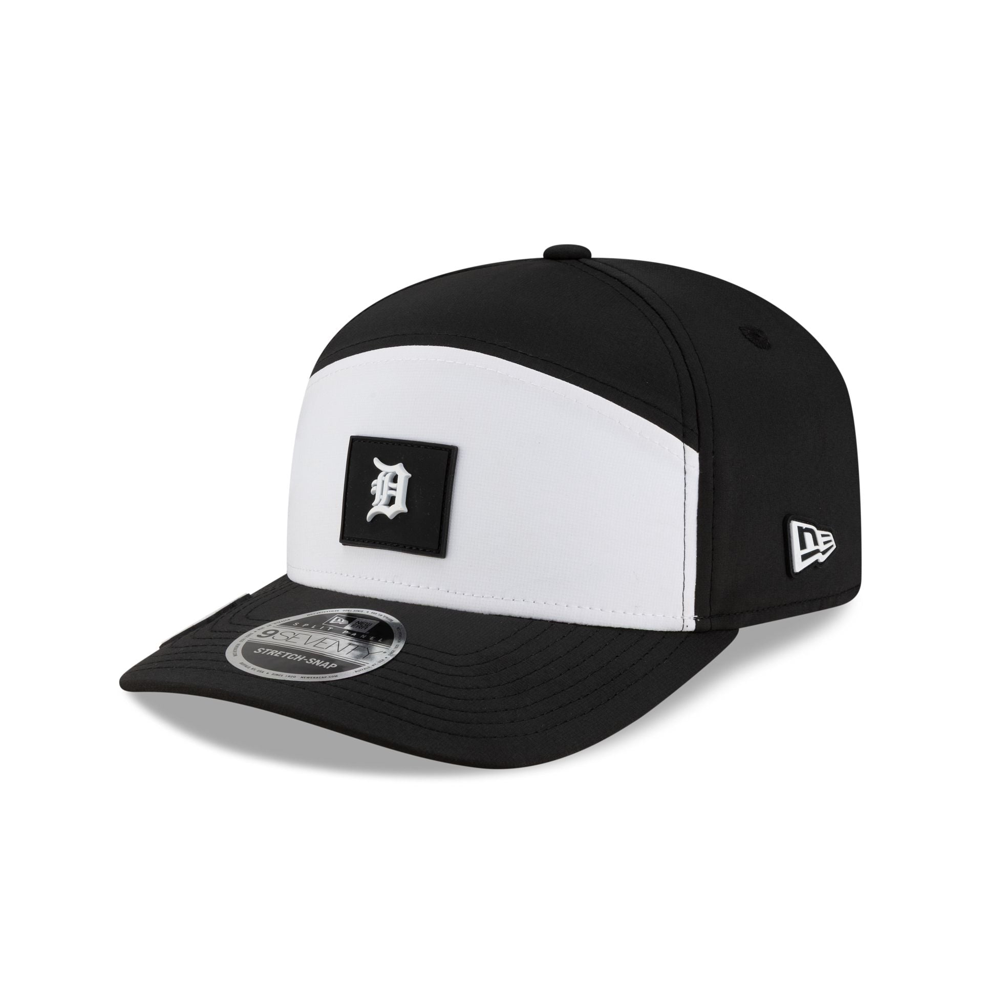Detroit Tigers 2026 Clubhouse Black & White Split Panel 9SEVENTY Stretch-Snap Hat