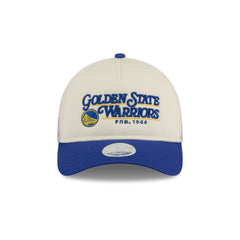 Golden State Warriors Retro Chrome Women's White 9FORTY M-Crown A-Frame Trucker Hat